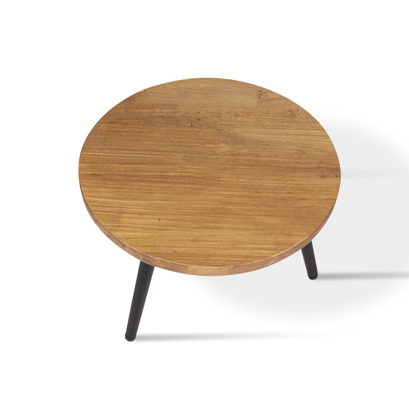 Tavolino tondo in legno massiccio diametro 50 cm design casa