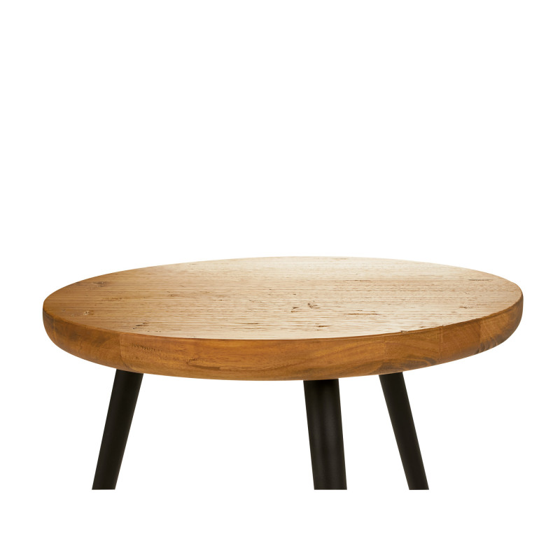 Tavolino tondo in legno massiccio diametro 50 cm design casa