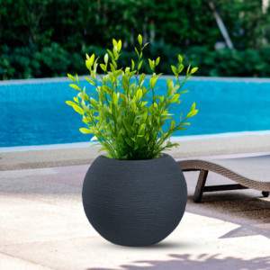Vaso in resina grigio Botticelli 40x33 cm per piante da esterno