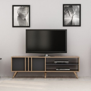 Porta TV Rilla 150 noce antracite moderno e capiente