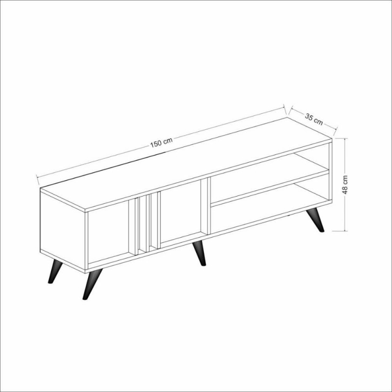 Porta TV Rilla 150 noce antracite moderno e capiente