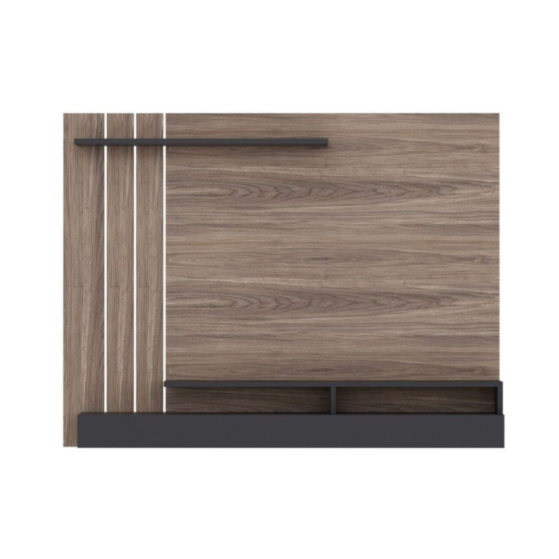 Parete porta TV Lawrance 157 noce antracite moderna e capiente