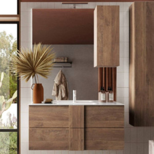 mobile bagno sospeso 80 cm rovere mercure | levante shop