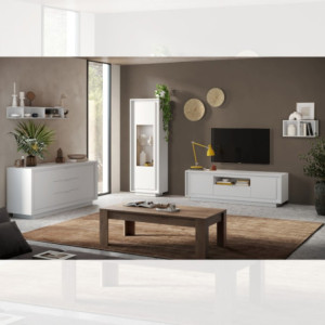 Zoom Madia Tiki 2 ante 3 cassetti colore bianco opaco