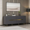 Madia Jose 4 ante antracite dettagli oro 180x47x75 cm moderna