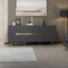 Madia Jose 4 ante antracite dettagli oro 180x47x75 cm moderna