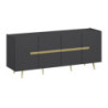 Madia Jose 4 ante antracite dettagli oro 180x47x75 cm moderna