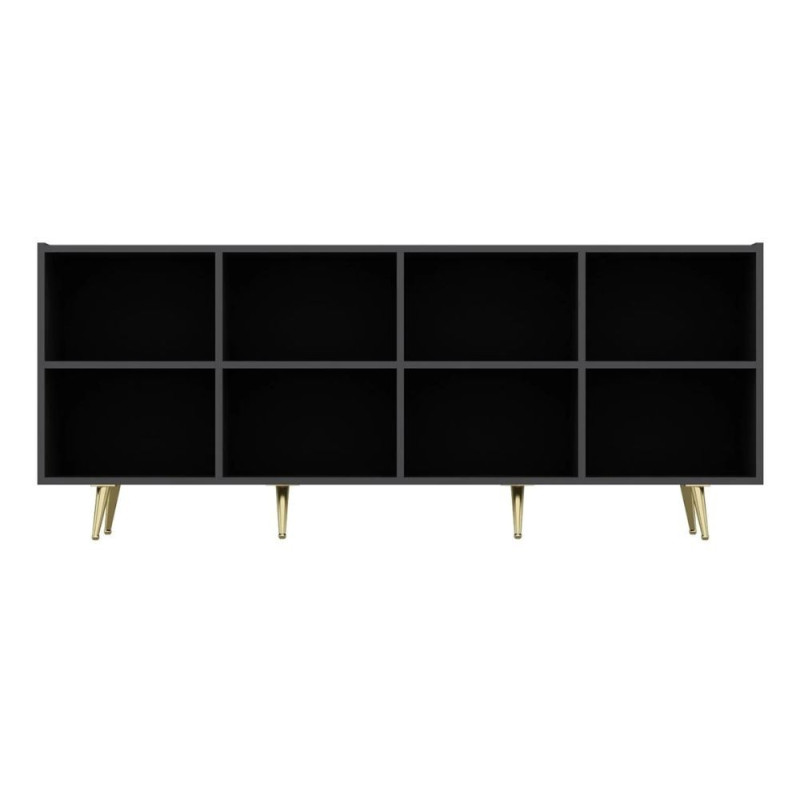 Madia Jose 4 ante antracite dettagli oro 180x47x75 cm moderna