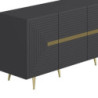 Madia Jose 4 ante antracite dettagli oro 180x47x75 cm moderna