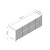 Madia Jose 4 ante antracite dettagli oro 180x47x75 cm moderna