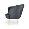 Poltrona Orel velluto nero piedini oro elegante per living