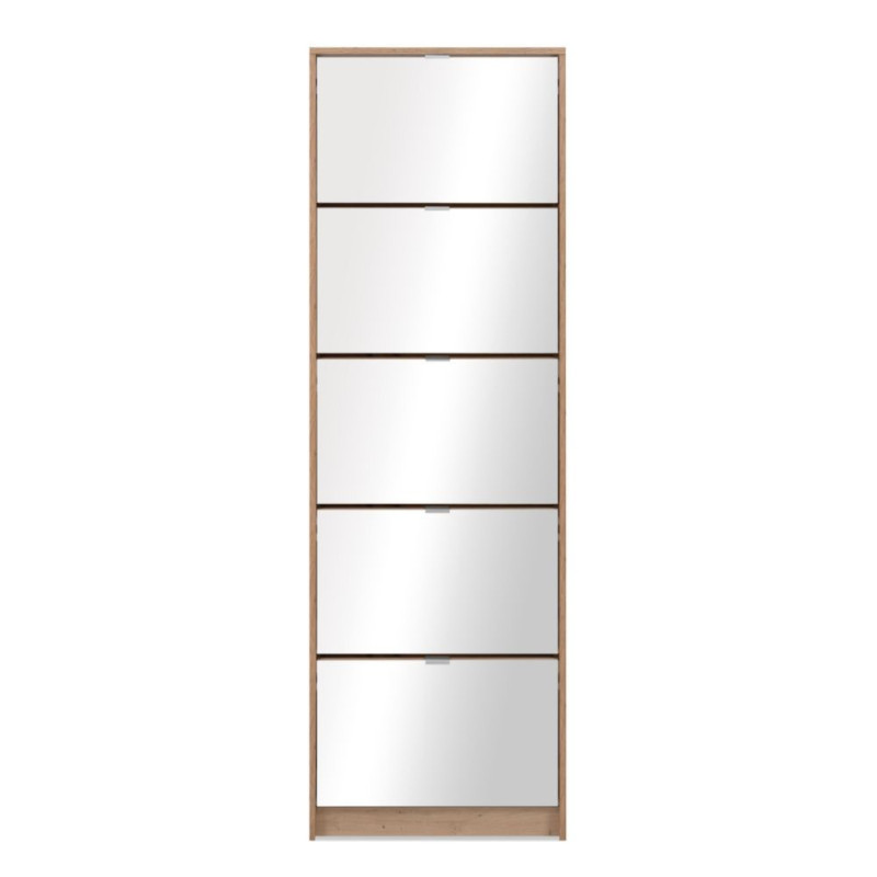 Scarpiera Koblenz 5 ante specchio quercia salvaspazio elegante
