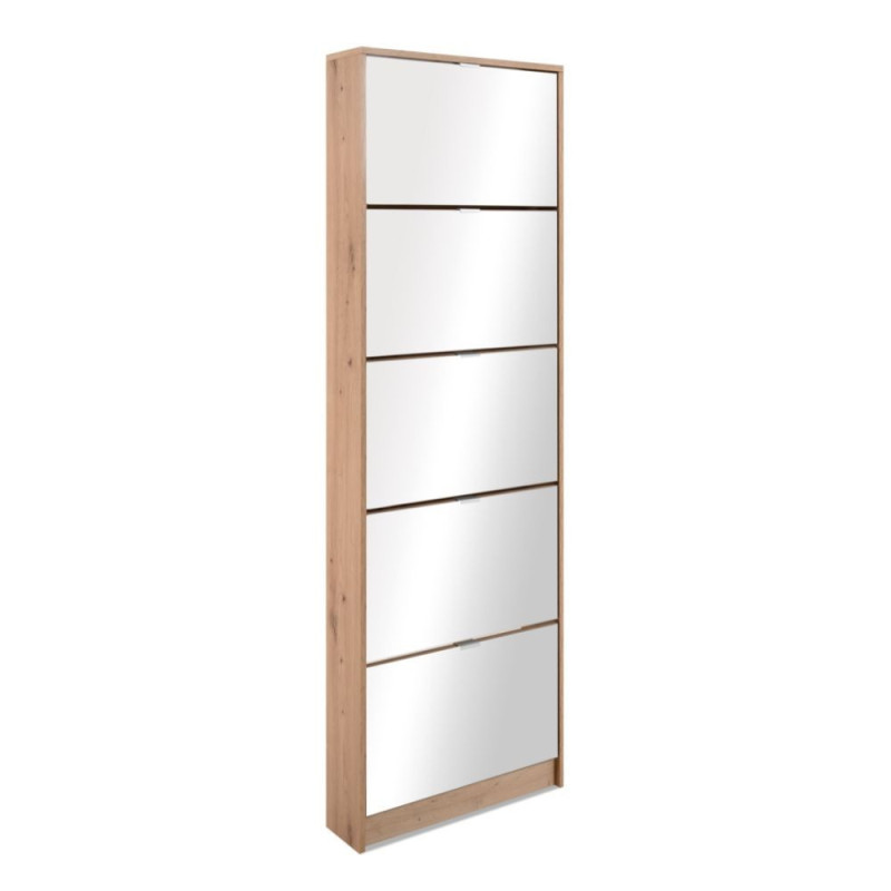 Scarpiera Koblenz 5 ante specchio quercia salvaspazio elegante