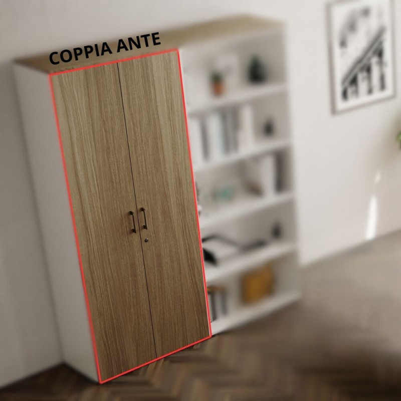 Coppia ante H129 per modulo ufficio Ibisco noce naturale
