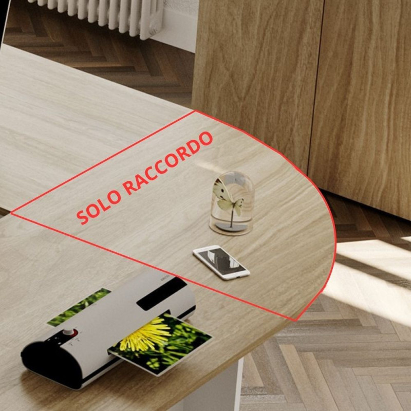 Raccordo per scrivania Ibisco noce naturale angolare versatile