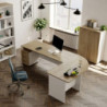 Scrivania Ibisco 80 cm bianco frassinato e noce naturale moderna