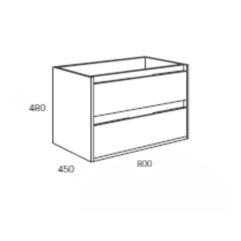 mobile bagno sospeso 80 cm rovere grigio ghiaccio | levan...