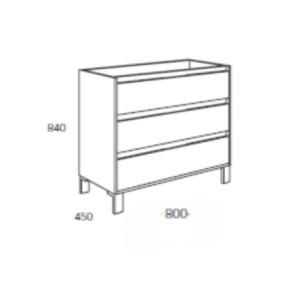 Zoom Mobile bagno Bolton con 3 cassetti 80x45x84 cm colore bianco