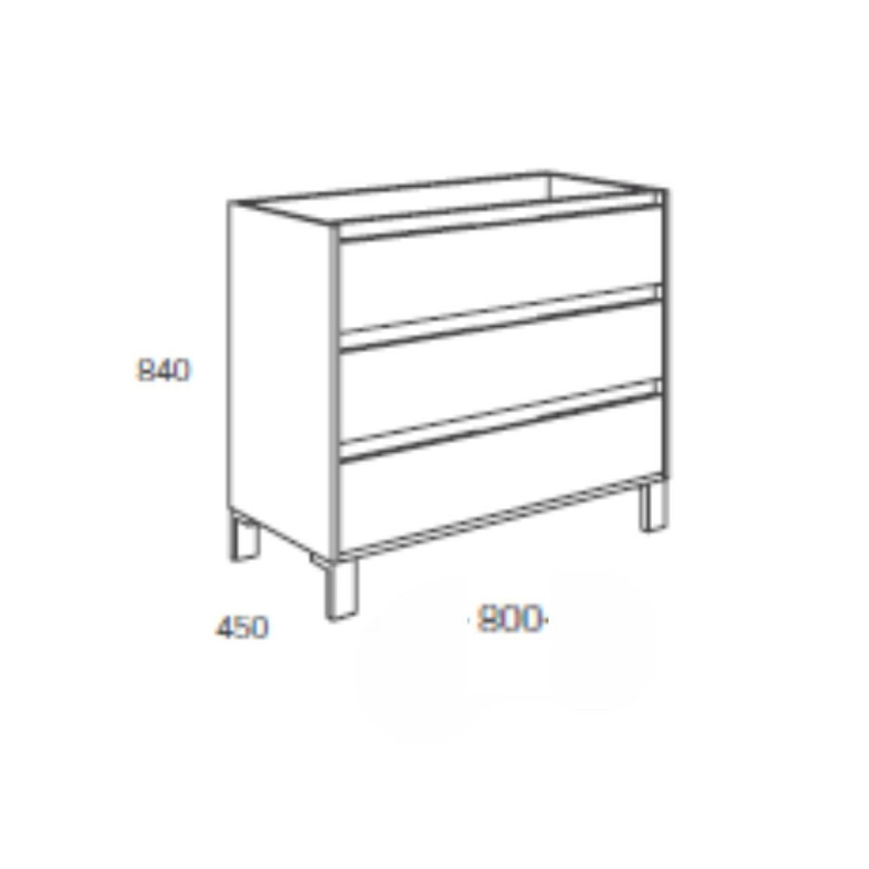 mobile bagno sospeso 80 cm rovere grigio ghiaccio | levan...