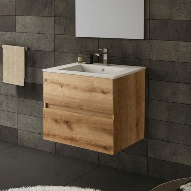 mobile bagno sospeso 60 cm rovere quercia | levante shop