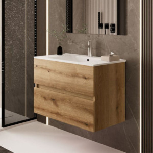 mobile bagno sospeso 100 cm rovere quercia | levante shop