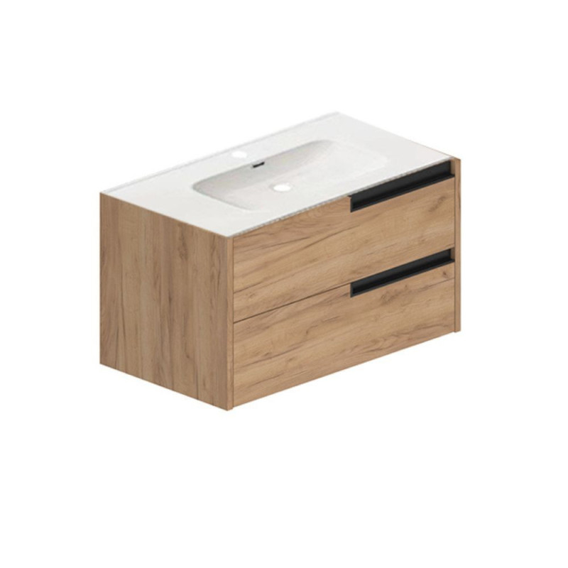 mobile bagno sospeso 80 cm rovere miele | levante shop