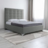 Letto matrimoniale Napoli grande contenitore grigio chiaro tessuto