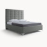 Letto matrimoniale Napoli grande contenitore grigio chiaro tessuto