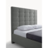 Letto matrimoniale Napoli grande contenitore grigio chiaro tessuto