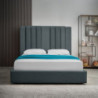 Letto matrimoniale Wilma contenitore blu pacific tessuto Vogue