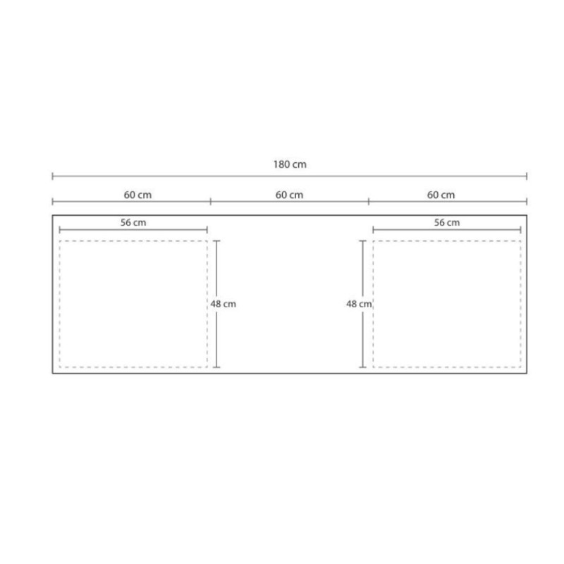 Top bordato cucina forato reversibile bianco 180 cm