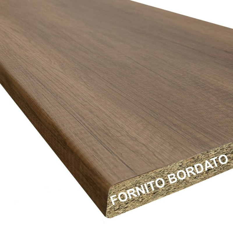 Top cucina non forato noce 195x60x3.8 cm resistente