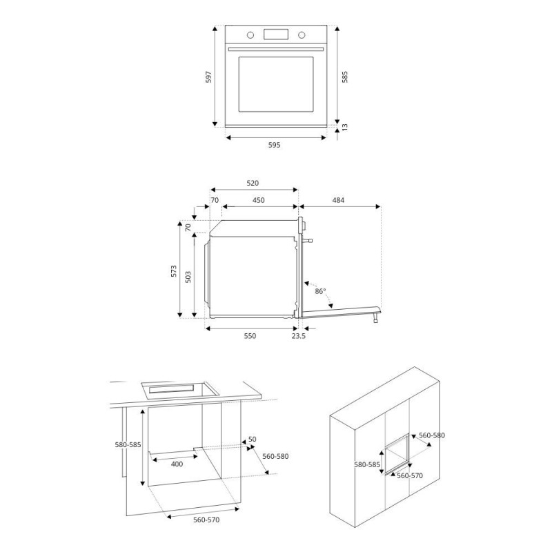 Forno elettrico Bertazzoni F6011MODPTZ 60cm pirolitico zinco