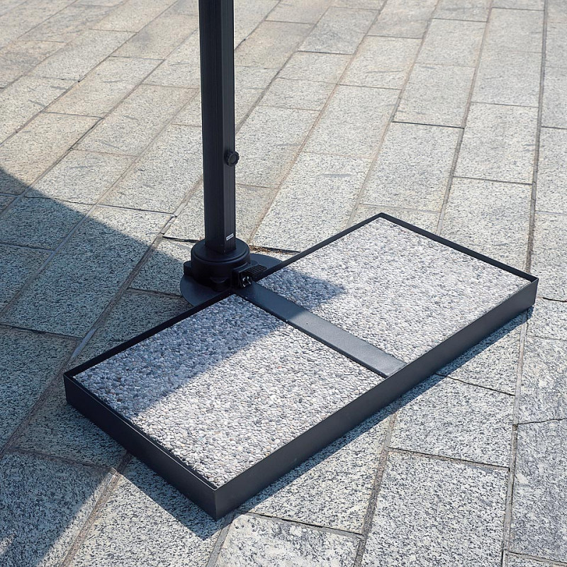 Ombrellone Roma 3x3 palo laterale antracite Made in Italy Moia