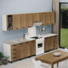Vetrina pensile cucina 40 cm bianca anta noce naturale moderna