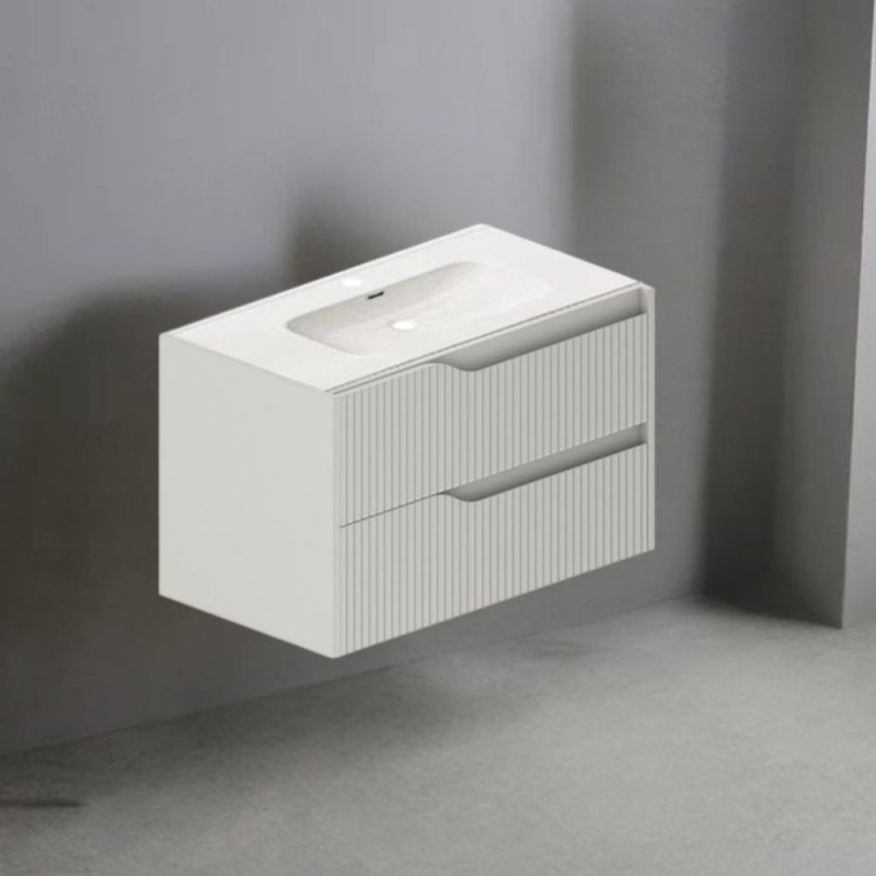 mobile bagno sospeso 80 cm cashmere opaco | levante shop