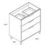 mobile bagno sospeso 80 cm rovere | levante shop