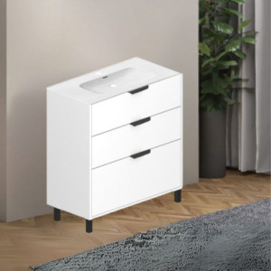 mobile bagno sospeso 80 cm bianco lucido | levante shop
