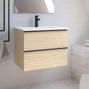 mobile bagno sospeso 80 cm rovere chiaro | levante shop