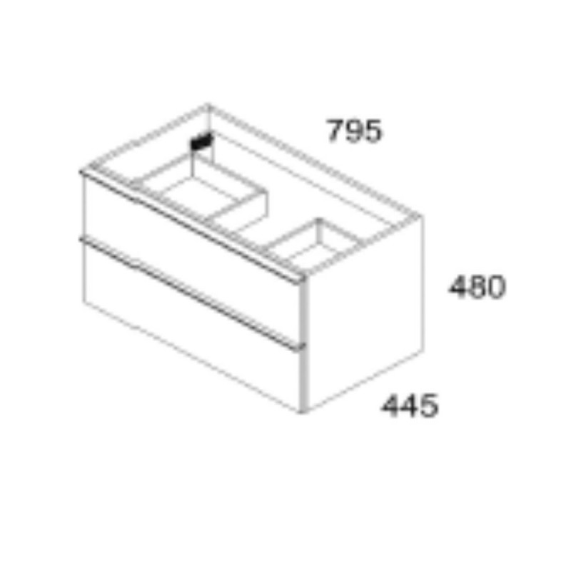 mobile bagno sospeso 80 cm rovere chiaro | levante shop