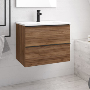 mobile bagno sospeso 80 cm noce | levante shop