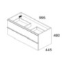mobile bagno sospeso 100 cm noce | levante shop
