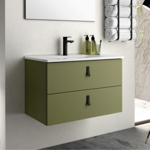 mobile bagno sospeso 60 cm verde oliva | levante shop