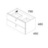 mobile bagno sospeso 80 cm nero | levante shop