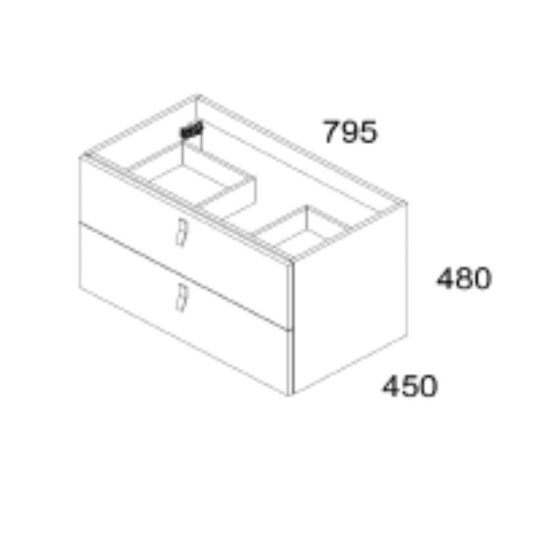 mobile bagno sospeso 80 cm cappuccino | levante shop