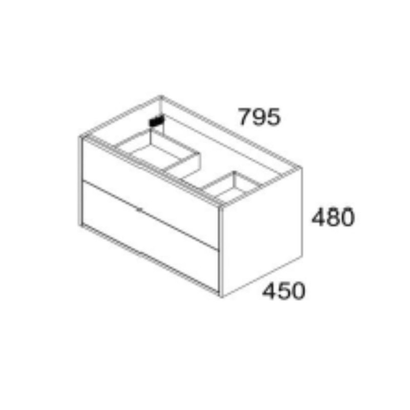 mobile bagno sospeso 80 cm rovere quercia | levante shop