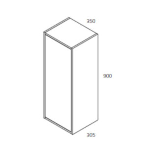 Zoom Pensile bagno Push 35x30.5x80 1 anta con 2 ripiani interni colore nero opaco