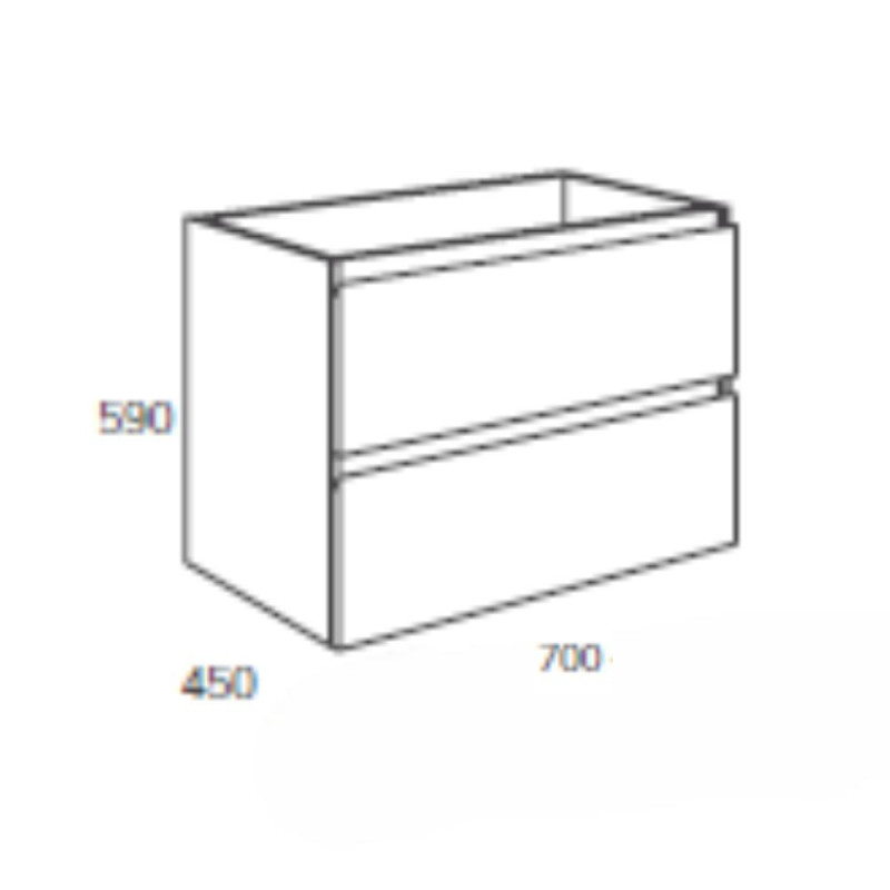 Mobile bagno 70 cm Rovere Grigio | levante shop