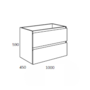 Zoom Mobile bagno sospeso Londres con due cassetti 100x45x59 cm colore rovere grigio