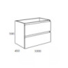 Mobile bagno sospeso Londres bianco laccato 100x45x59 cm moderno